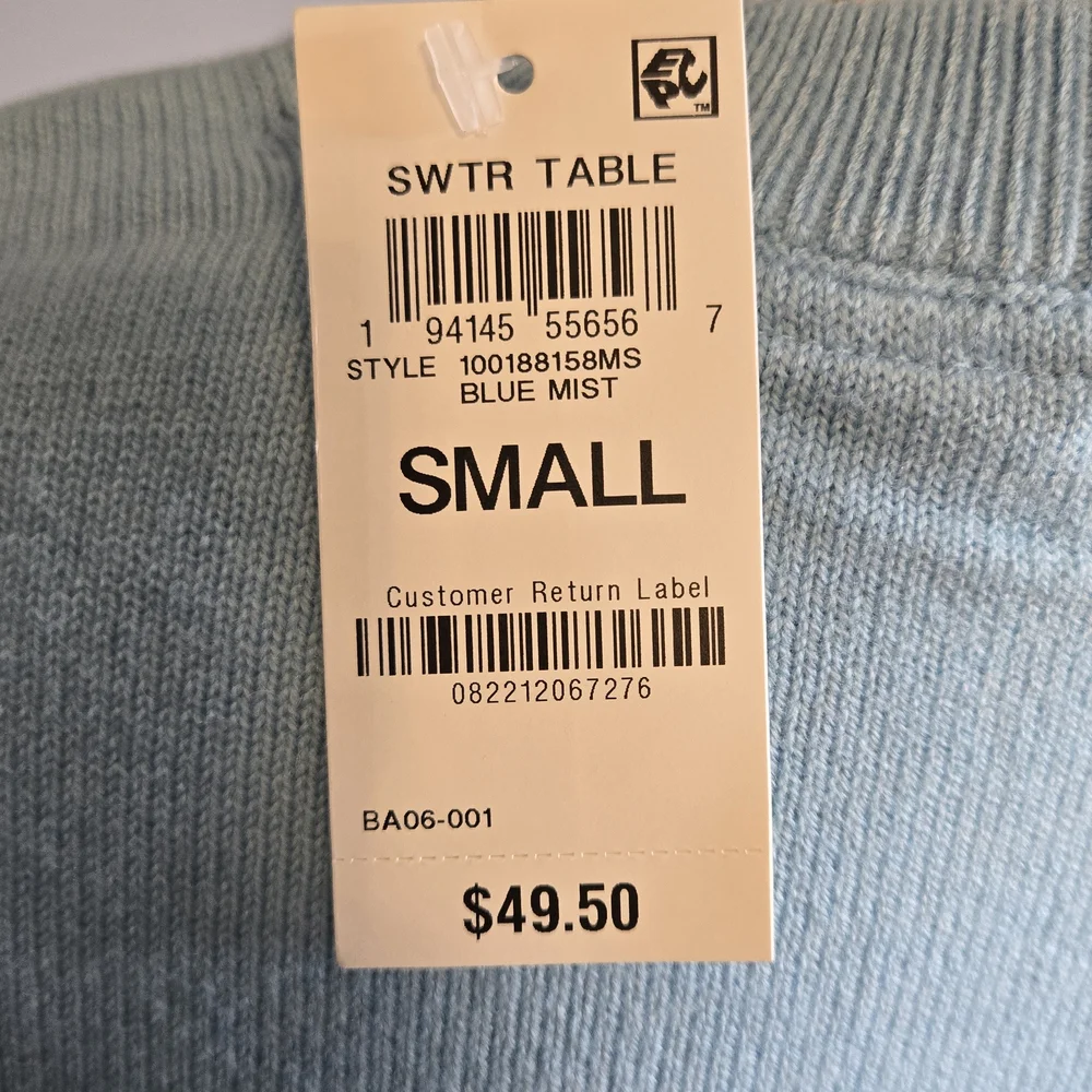Light Blue Women's Crewneck Sweater - Picture 5 of 5